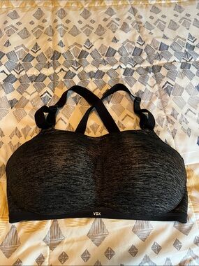 VSX Black Heathered High-Impact Sports Bra